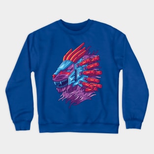 cyperpunk futuristic lion Crewneck Sweatshirt